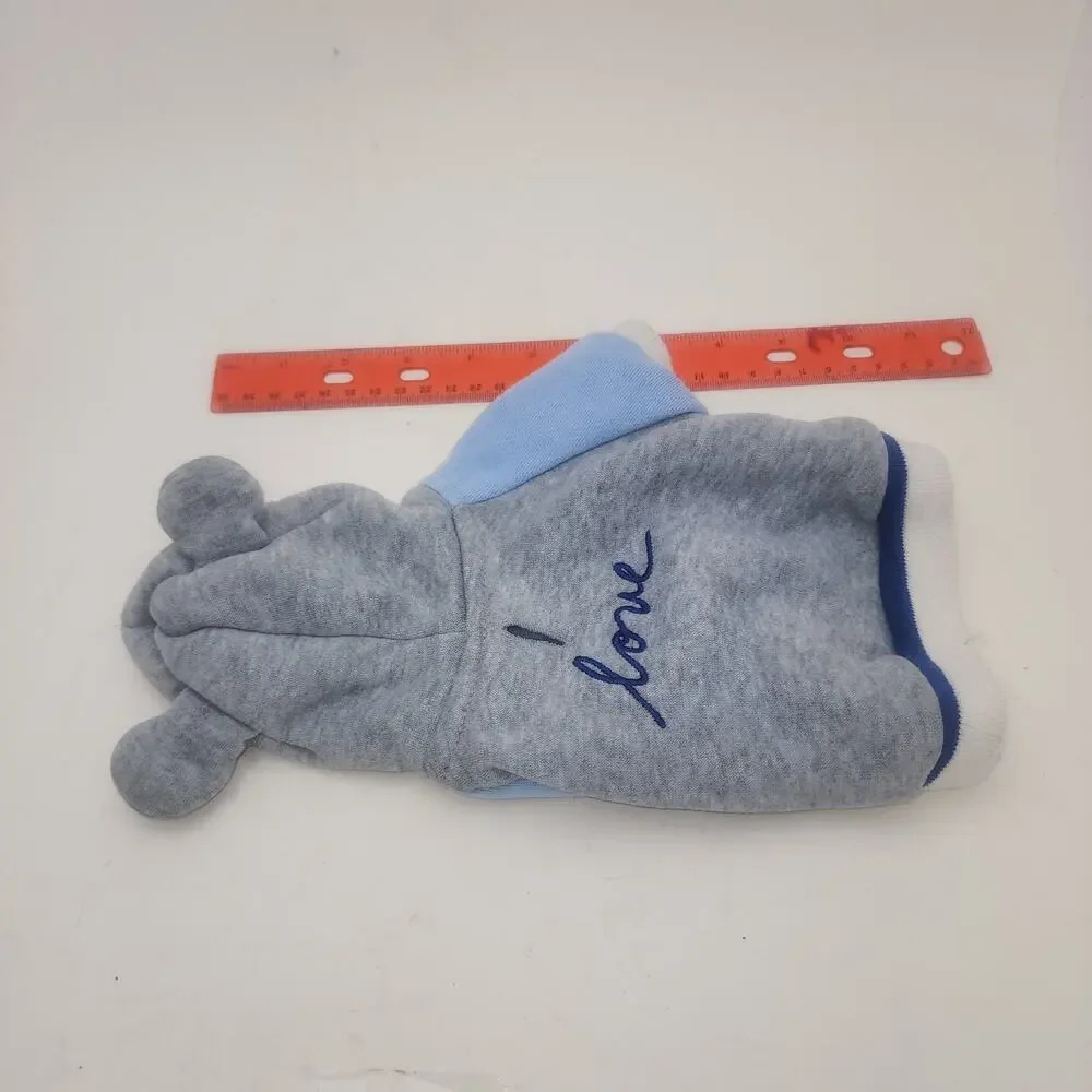Dog sweatshirt XS Grey Blue Love hoodie